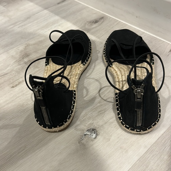 Eileen Fischer NWT Lee Flat Espadrille in Black Suede with back zipper. - Picture 8 of 11